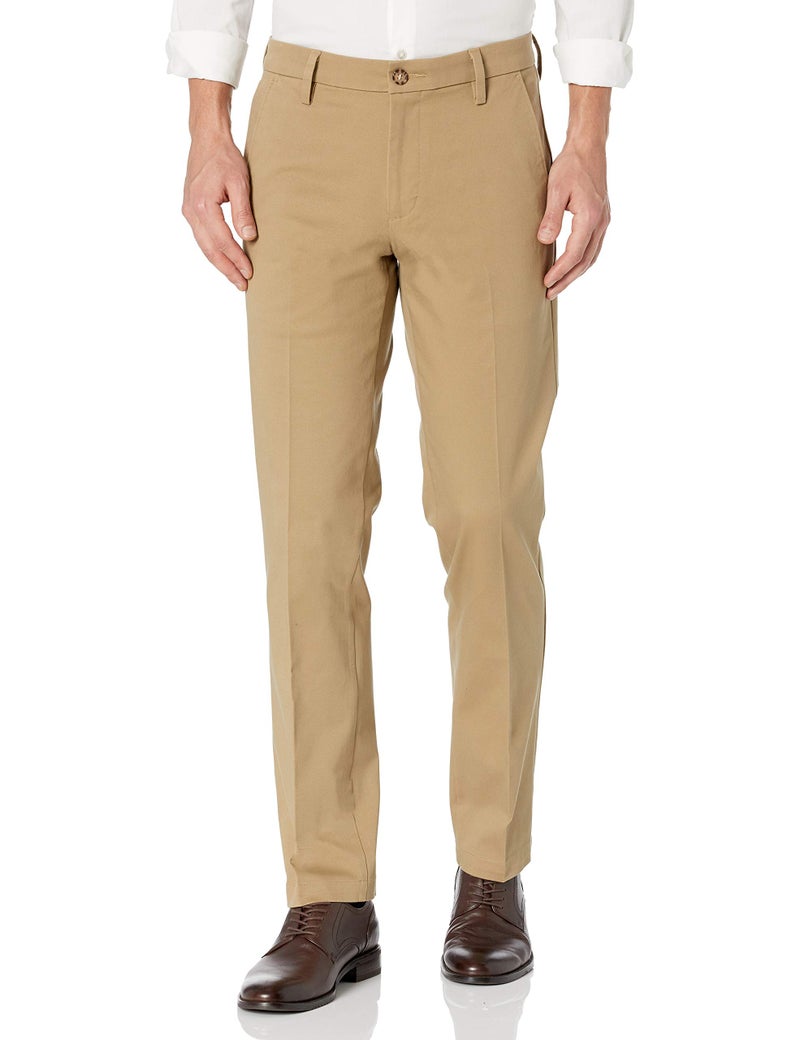 Dockers Men's Straight Fit Workday Smart 360 Flex Pants (Regular and Big & Tall), New British Khaki, 36W x 30L - Image 1